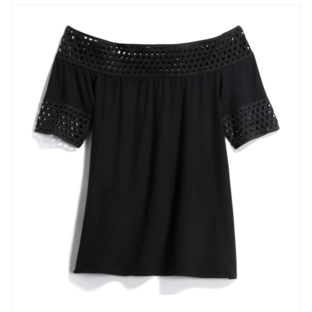 MONTAGE - Detail Trim Off Shoulder Top (like new)